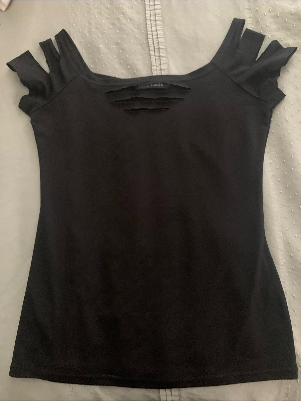 Patty Boutik  Off-Shoulder Black Cutout Top - Picture 5 of 6